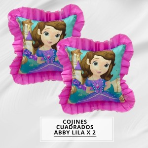 COJINES CUADRADO ABBY LILA X2